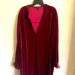 Raspberry Eileen Fisher velvet tunic 2X